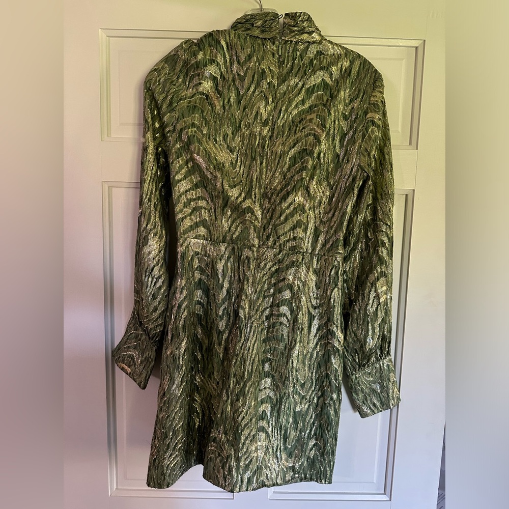 Jonathan Simkhai Green Patterned Long Sleeve Dress - Picture 3 of 3